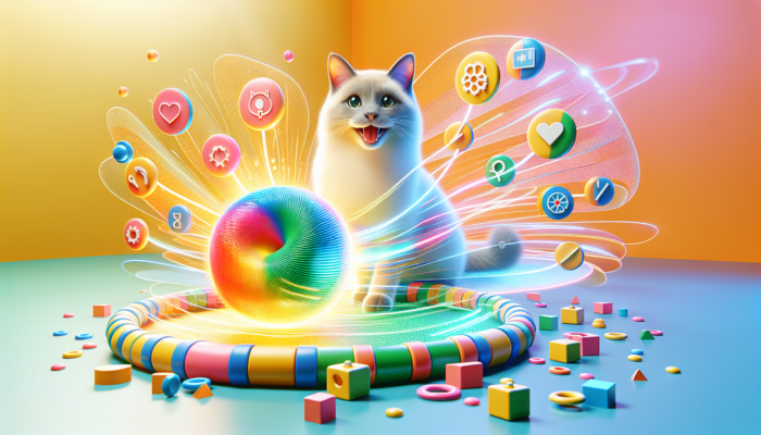 A vibrant and durable cat toy crafted from safe, non-toxic materials with smooth edges, specifically designed for energetic play.