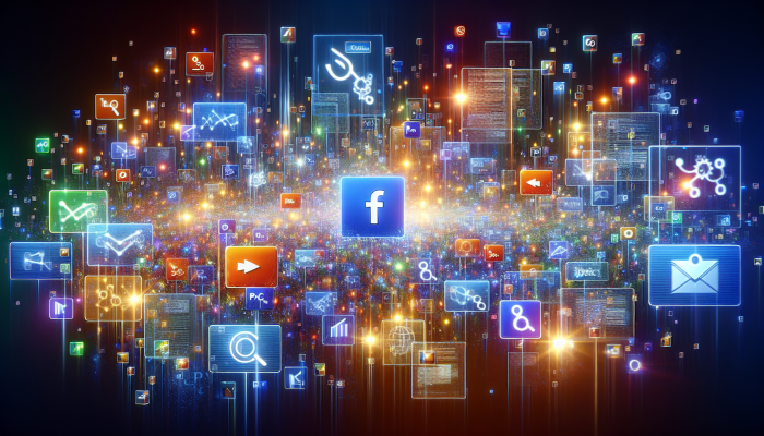 A vibrant digital landscape with clickable ads on a search engine, driving targeted traffic to a business website.