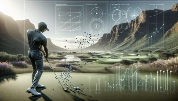 A South African golfer adjusting their stance on varied terrain; wide for low shots, narrow for higher launch angles.