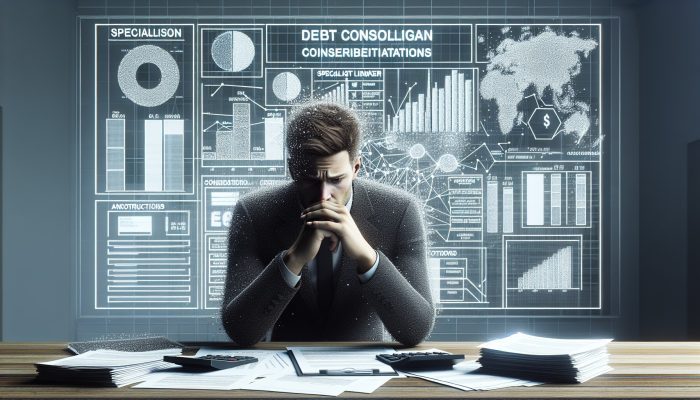 How to Qualify for Debt Consolidation with Poor Credit: UK Guide | DCL Person reviewing financial documents, considering debt consolidation options at a specialist lender's office and credit union.
