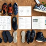 An exploration guide featuring various pairs of athletic shoes and Xero Shoes sandals.