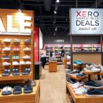 A promotional image showcasing Xero shoes on sale.