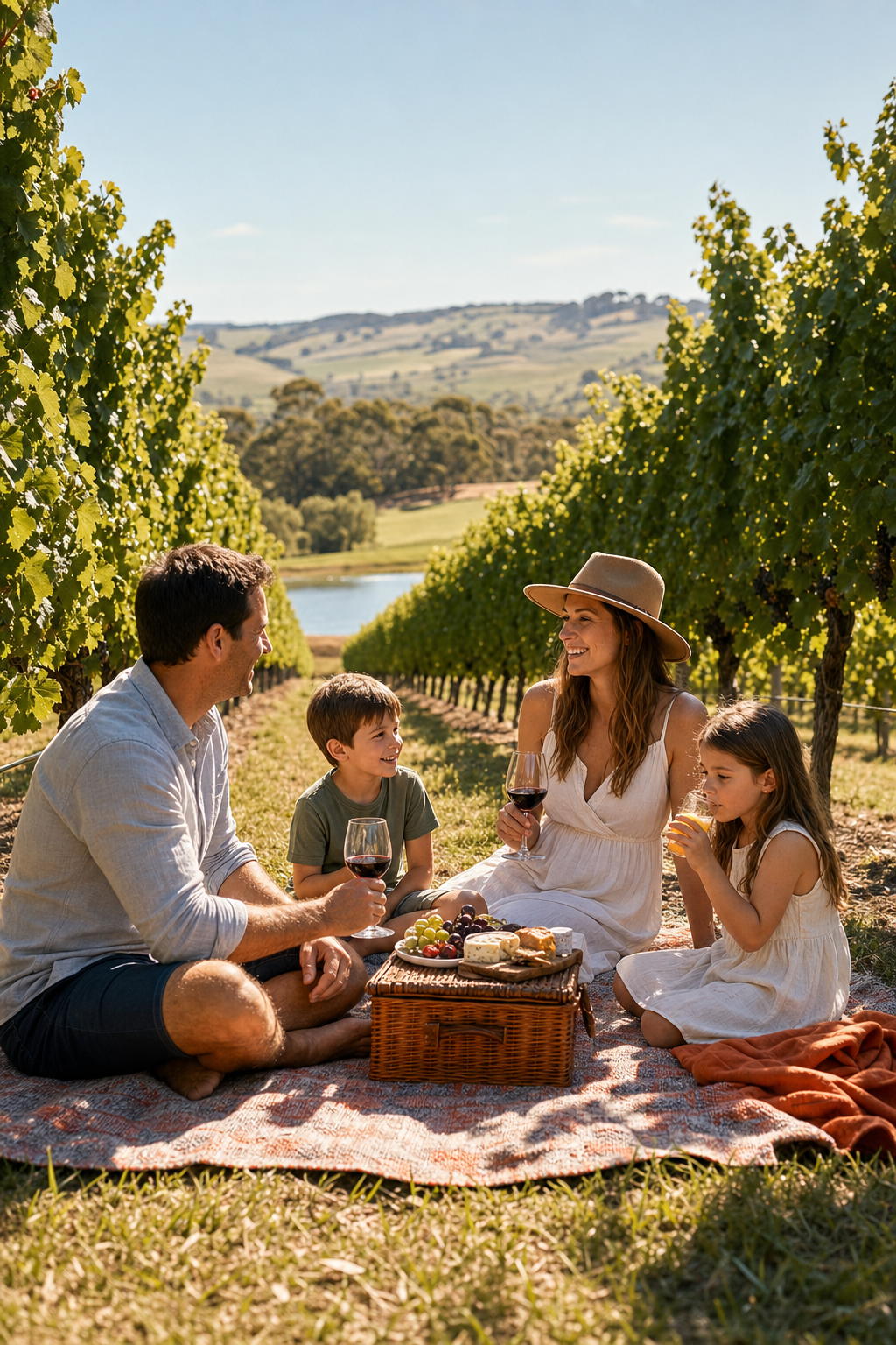 Family-friendly wine day trip with picnic at a Victorian winery.